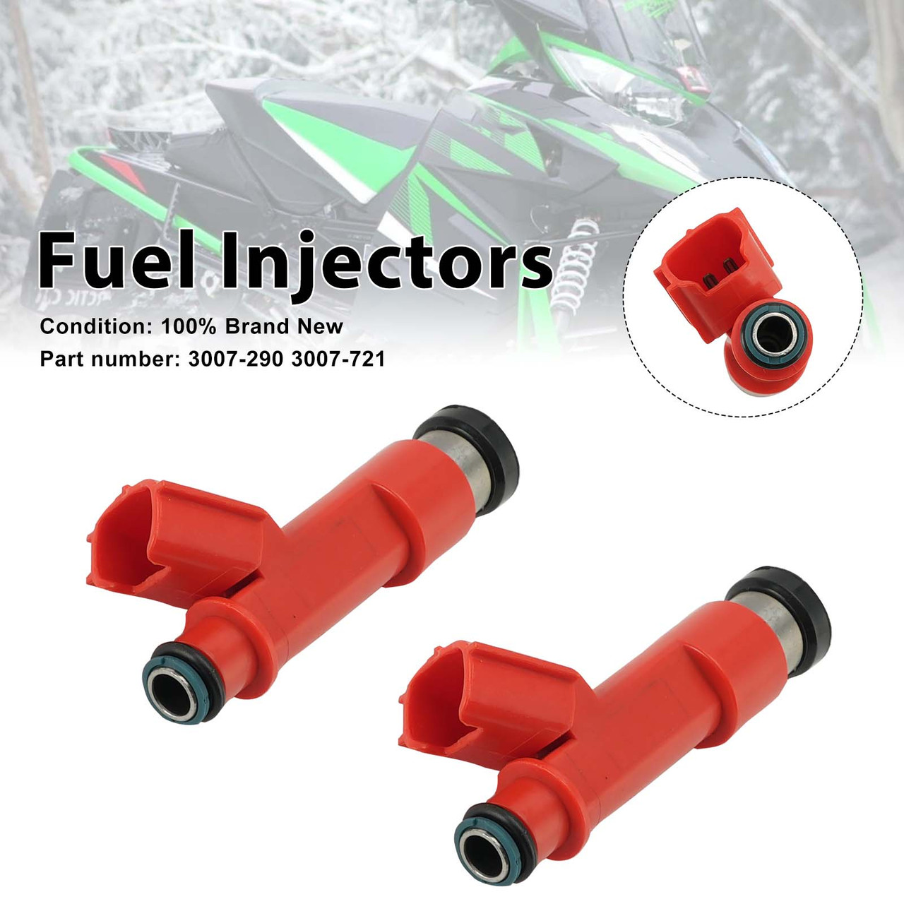 2PC 3007-721 Fuel Injectors 3007-290 For Arctic Cat F1000 M1000 2007-2011