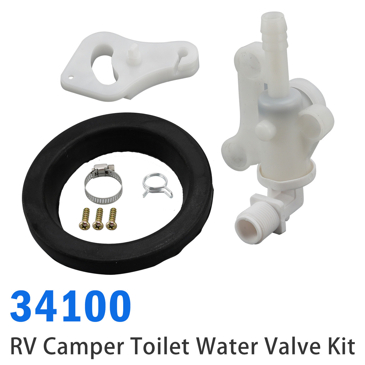 34100 RV Camper Toilet Water Valve Kit for Thetford Aqua-Magic Style