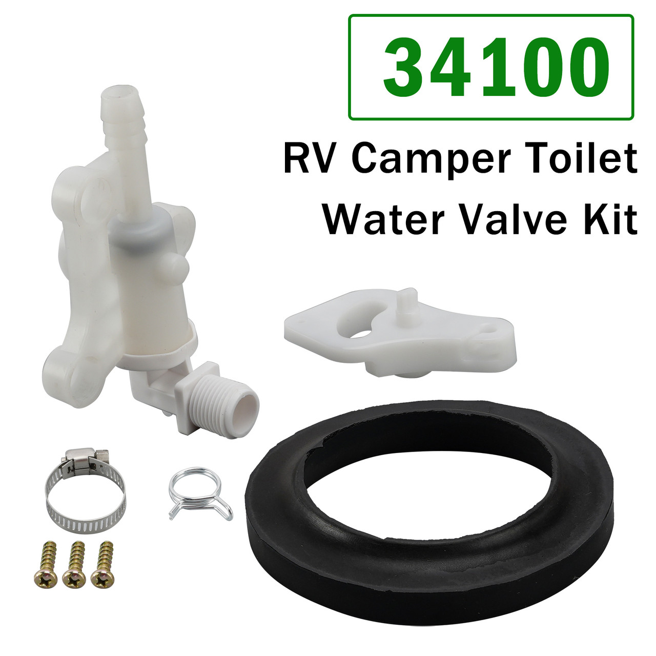 34100 RV Camper Toilet Water Valve Kit for Thetford Aqua-Magic Style