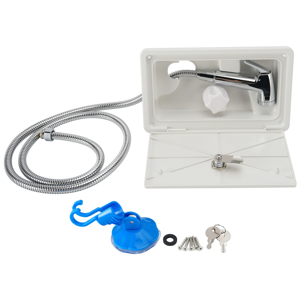RV Exterior Lockable Outdoor Shower Box Hot Cold Water For Caravan Camper