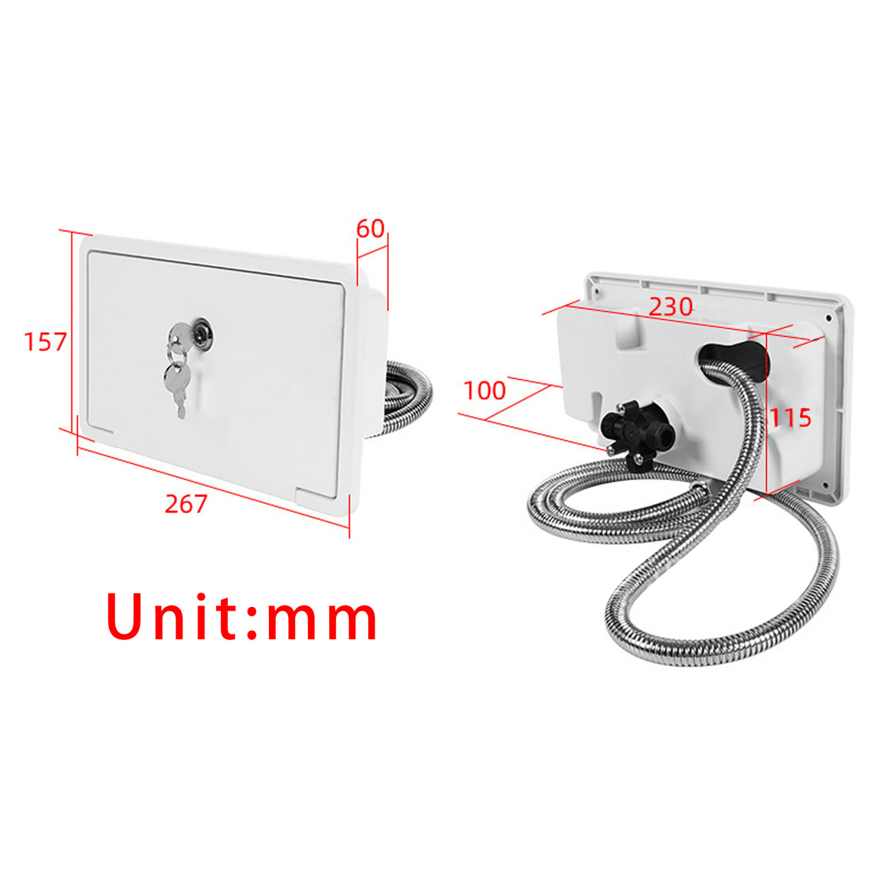 RV Exterior Lockable Outdoor Shower Box Hot Cold Water For Caravan Camper