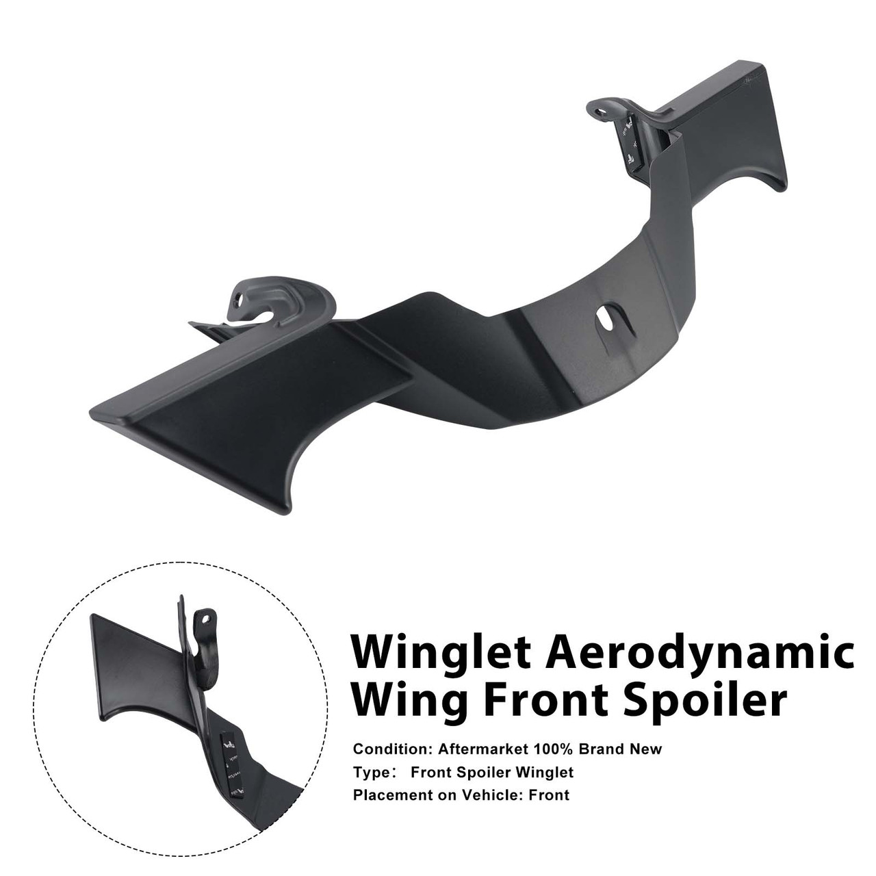 Winglet Aerodynamic Wing Front Spoiler For Yamaha MT-07 2025-2026 Black