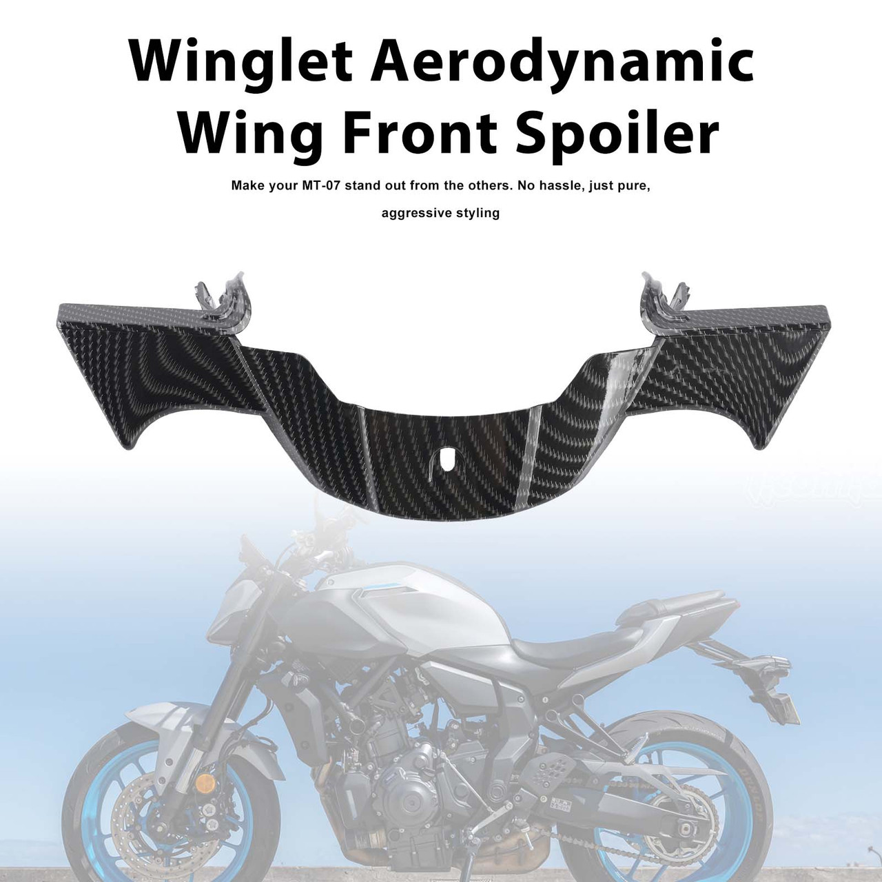 Winglet Aerodynamic Wing Front Spoiler For Yamaha MT-07 2025-2026 Carbon
