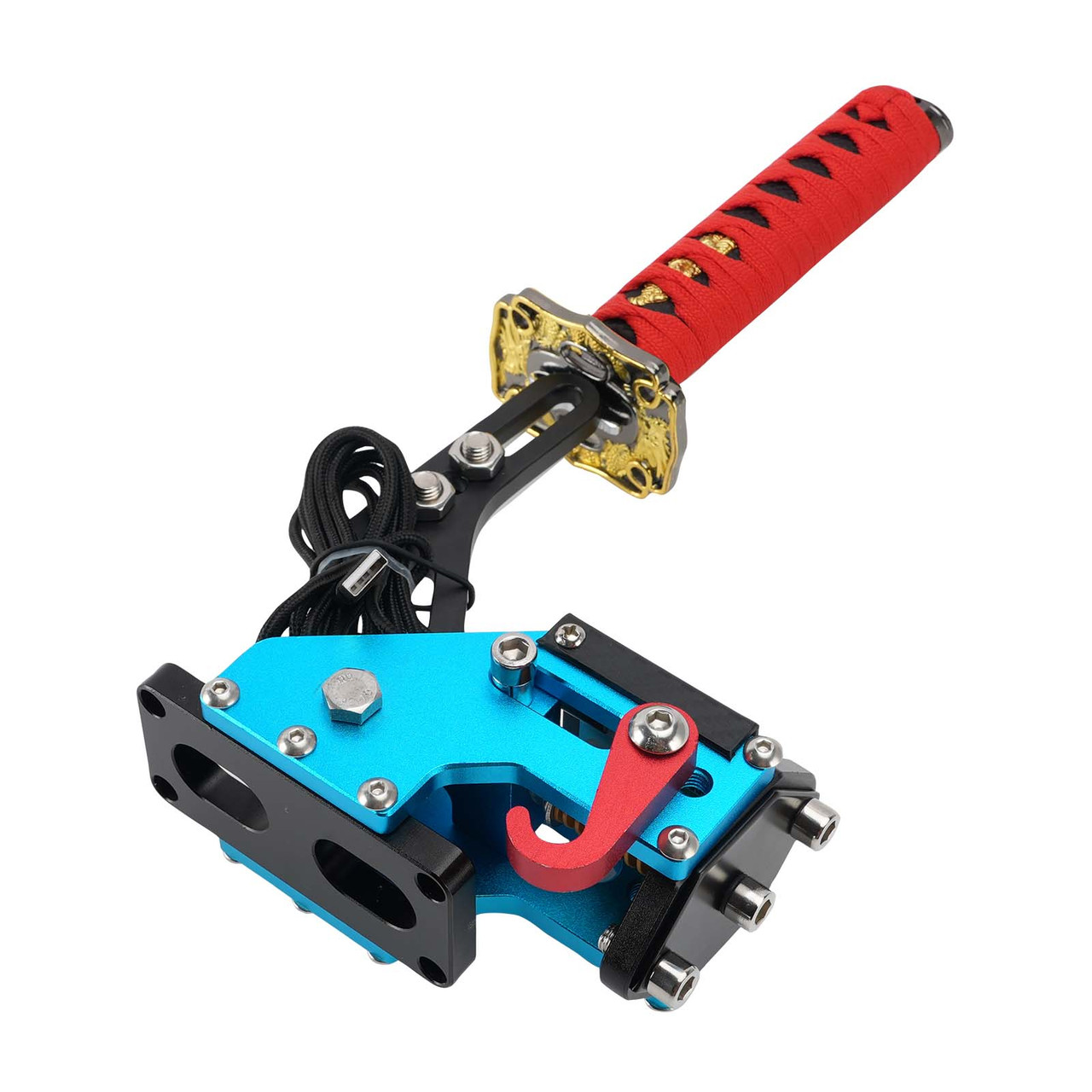 14Bit PC USB3.0 SIM Handbrake Sword Hilt for Racing Games Steering Wheel Stand