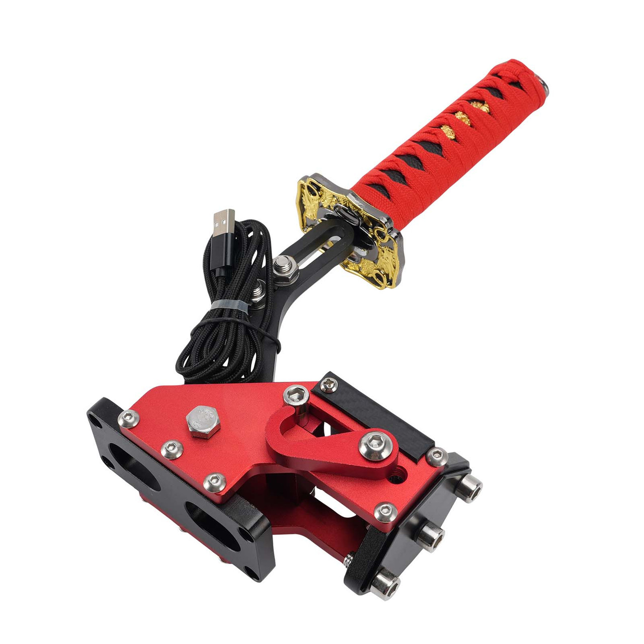 14Bit PC USB3.0 SIM Handbrake Sword Hilt for Racing Games Steering Wheel Stand