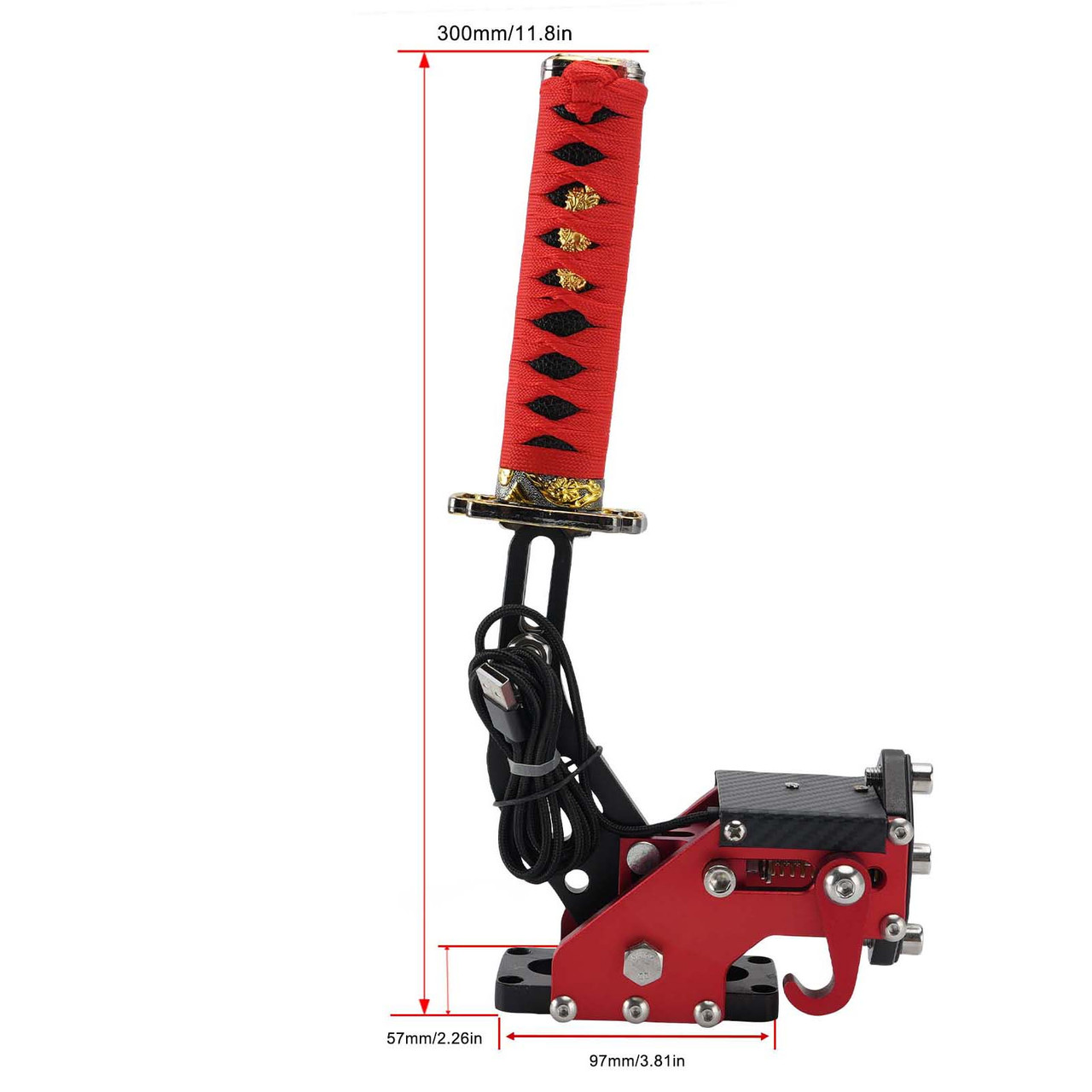 14Bit PC USB3.0 SIM Handbrake Sword Hilt for Racing Games Steering Wheel Stand