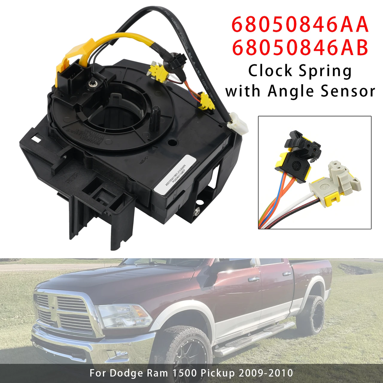 Clock Spring with Angle Sensor 68050846AA 68050846AB For Dodge Ram 1500 2500