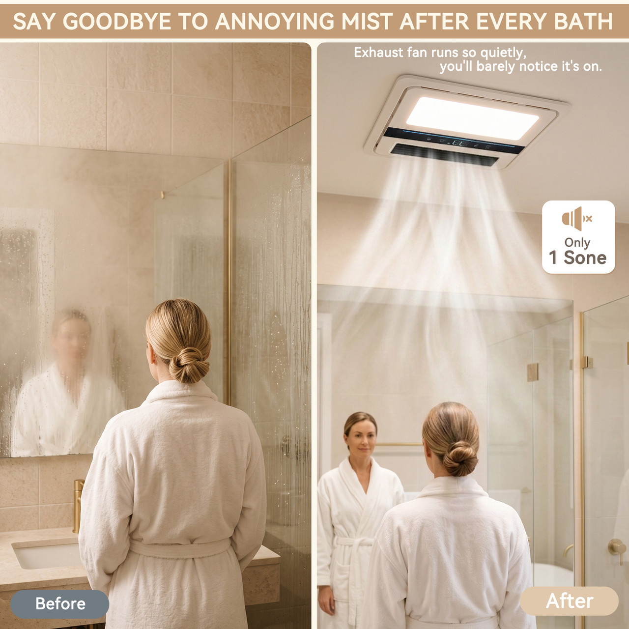 5-in-1 Bathroom Exhaust Fan with Light & Heater