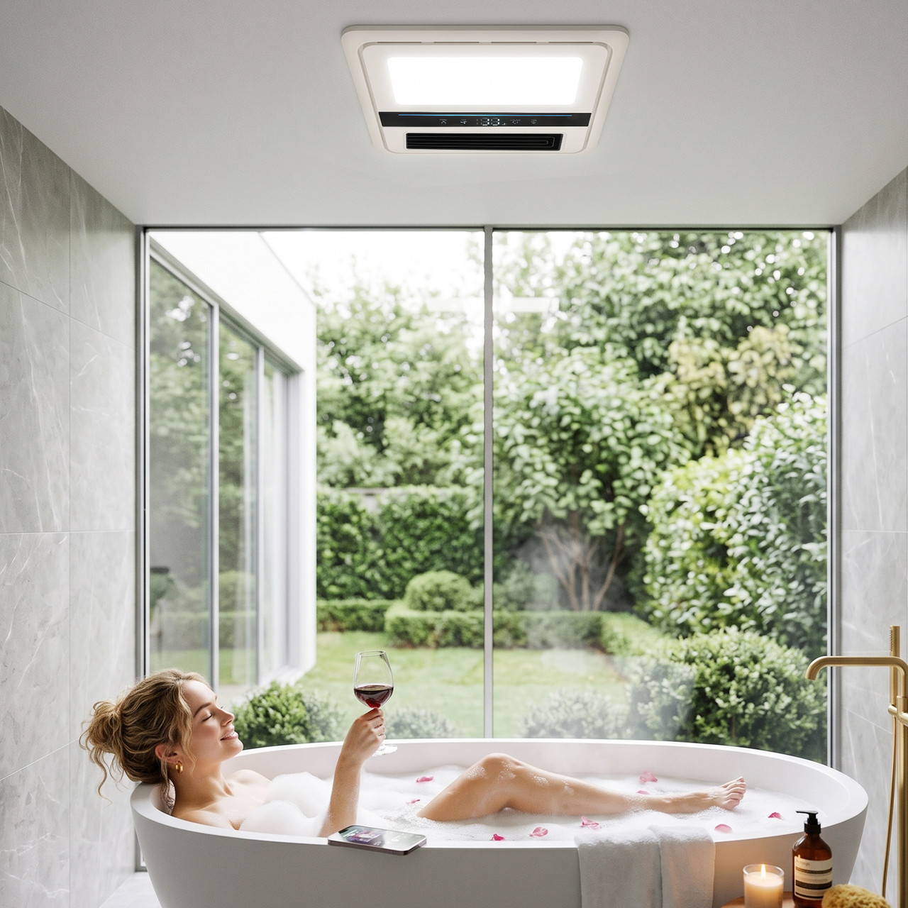 5-in-1 Bathroom Exhaust Fan with Light & Heater