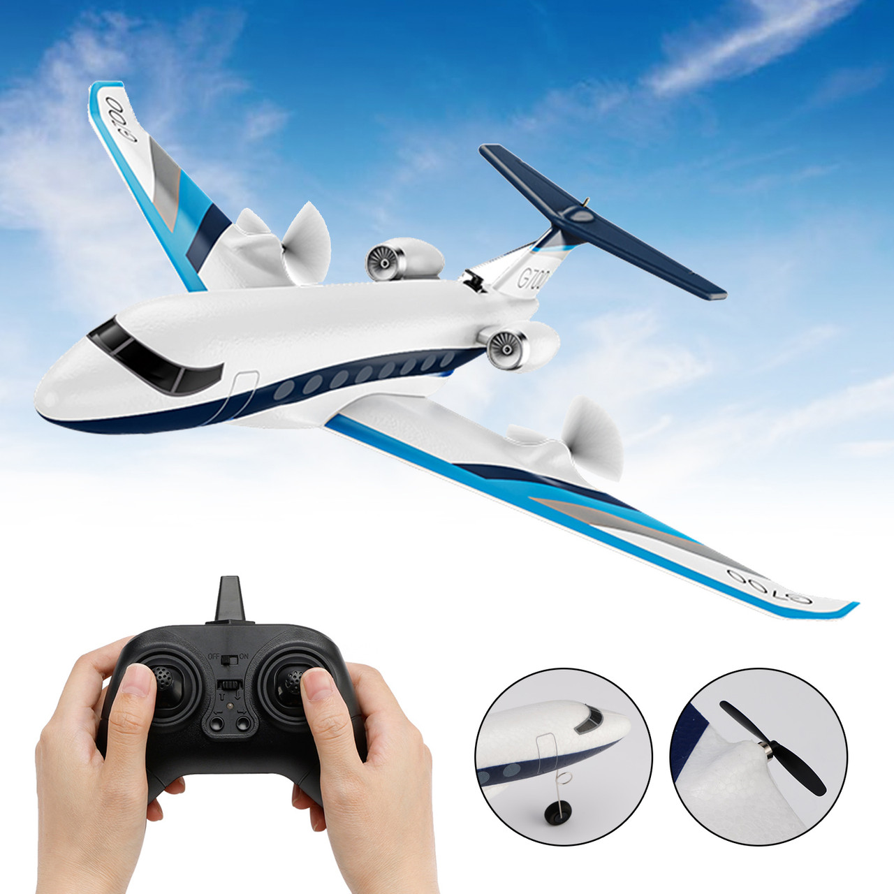 Z67 2.4G Remote Control Fixed Wing Passenger Airplane Toy Gift With 2 Batteries