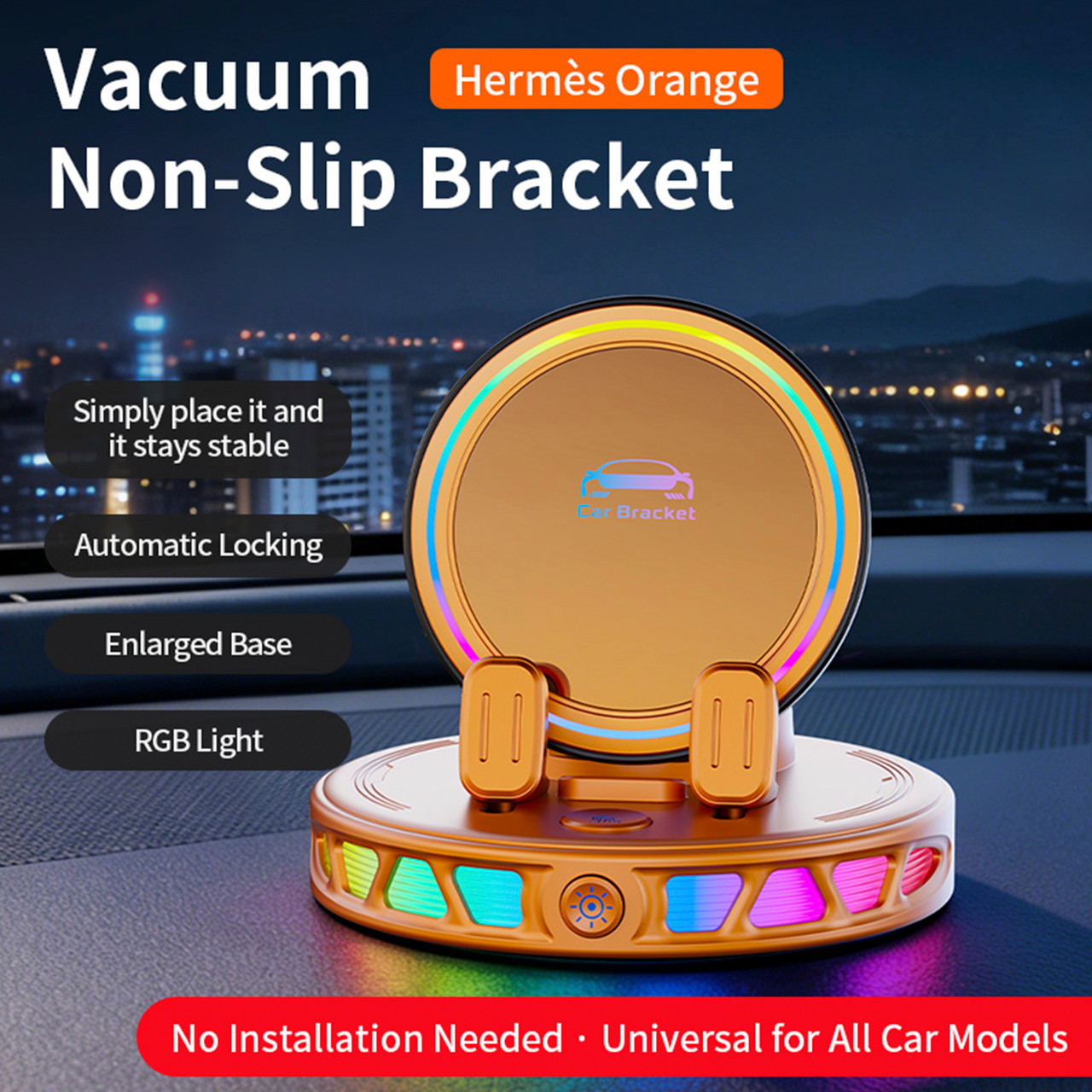 Colorful RGB Ambient Light Car Wireless Charging Bracket Holder Car Phone Mount