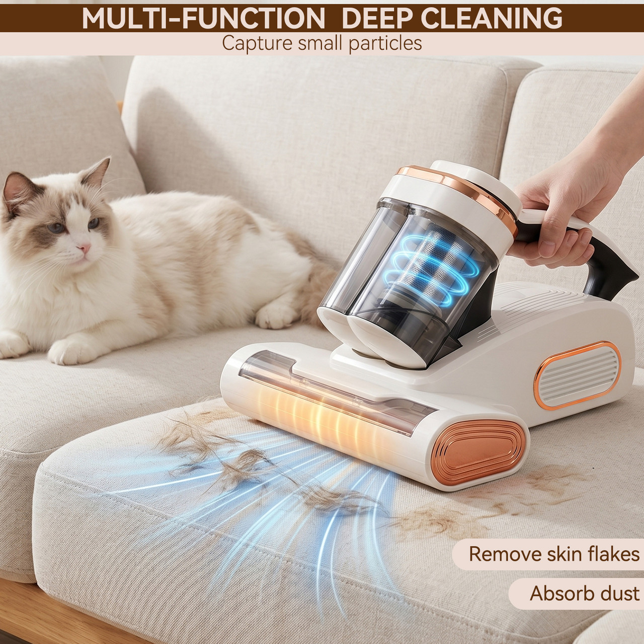 15KPa Cordless Mattress Vacuum Cleaner with UV Care & 140°F Heat