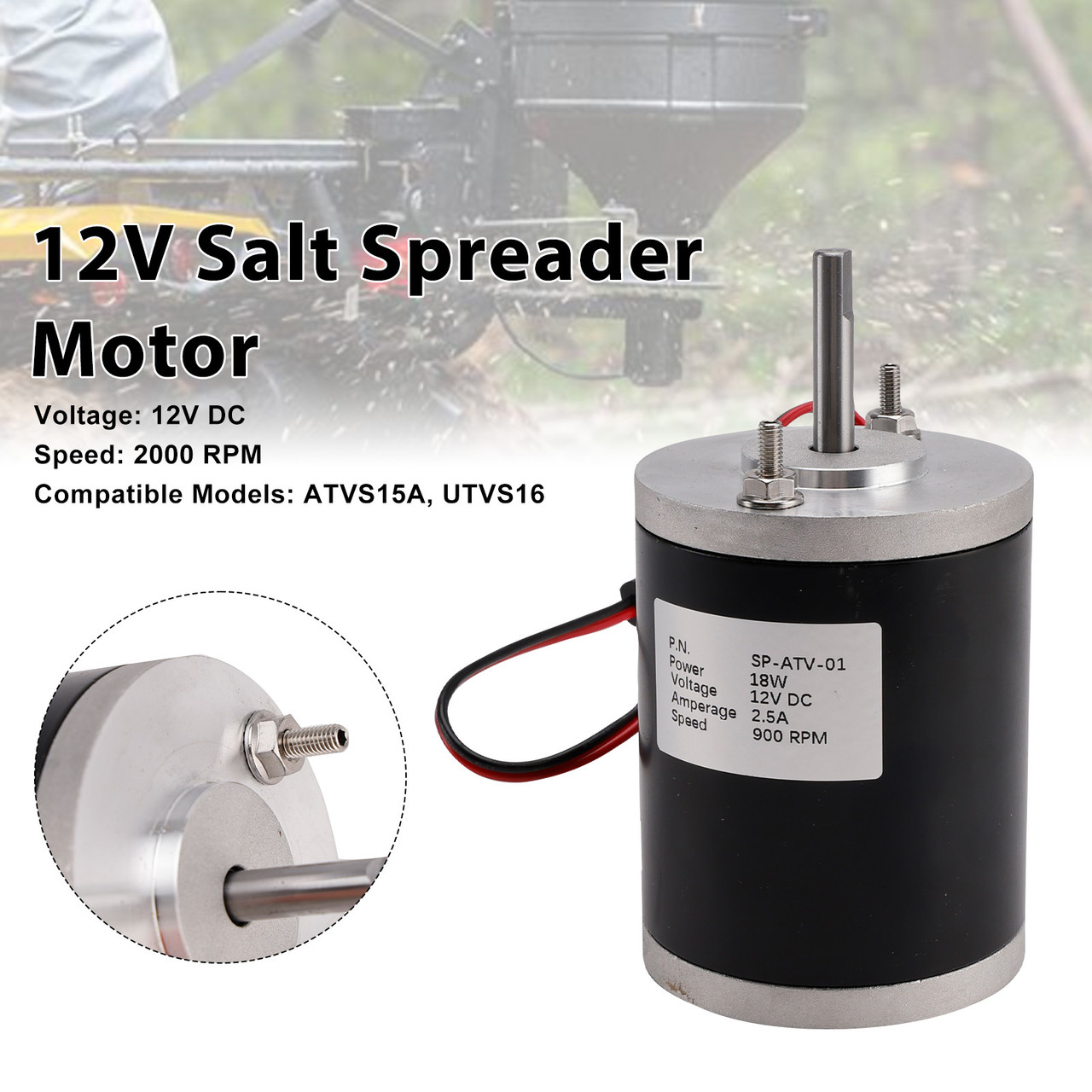 Salt Spreader Motor Replaces Buyers SaltDogg 3000966 for ATVS15A UTVS16