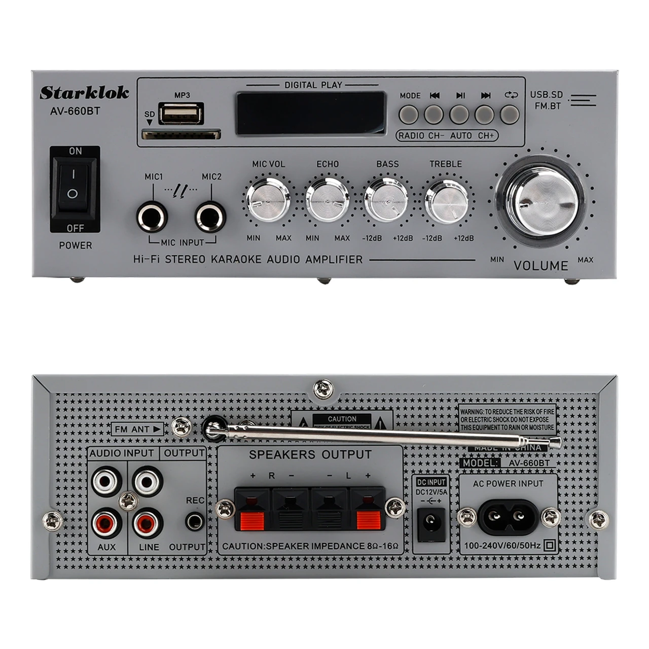 800W  2.1CH Bluetooth Stereo Hifi Car Home Audio Car Amplifier AMP Sound Speaker