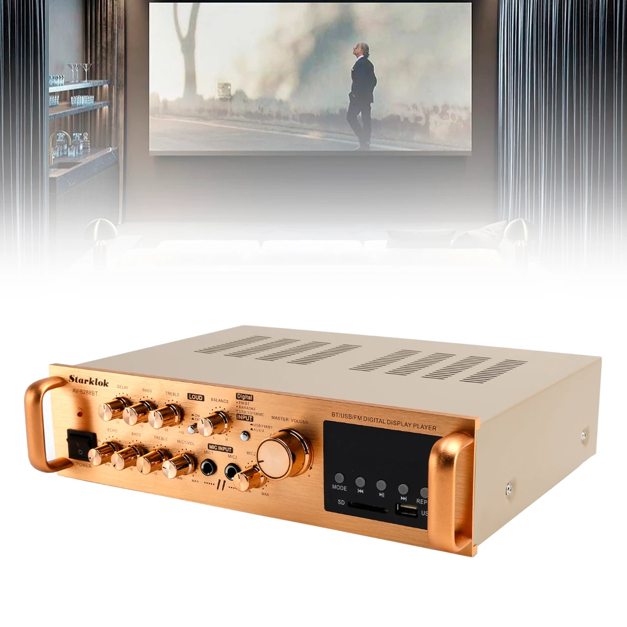 2500W 5CH Amplifiers Amplificador HiFi Stereo AV Surround SD FM Home Theater