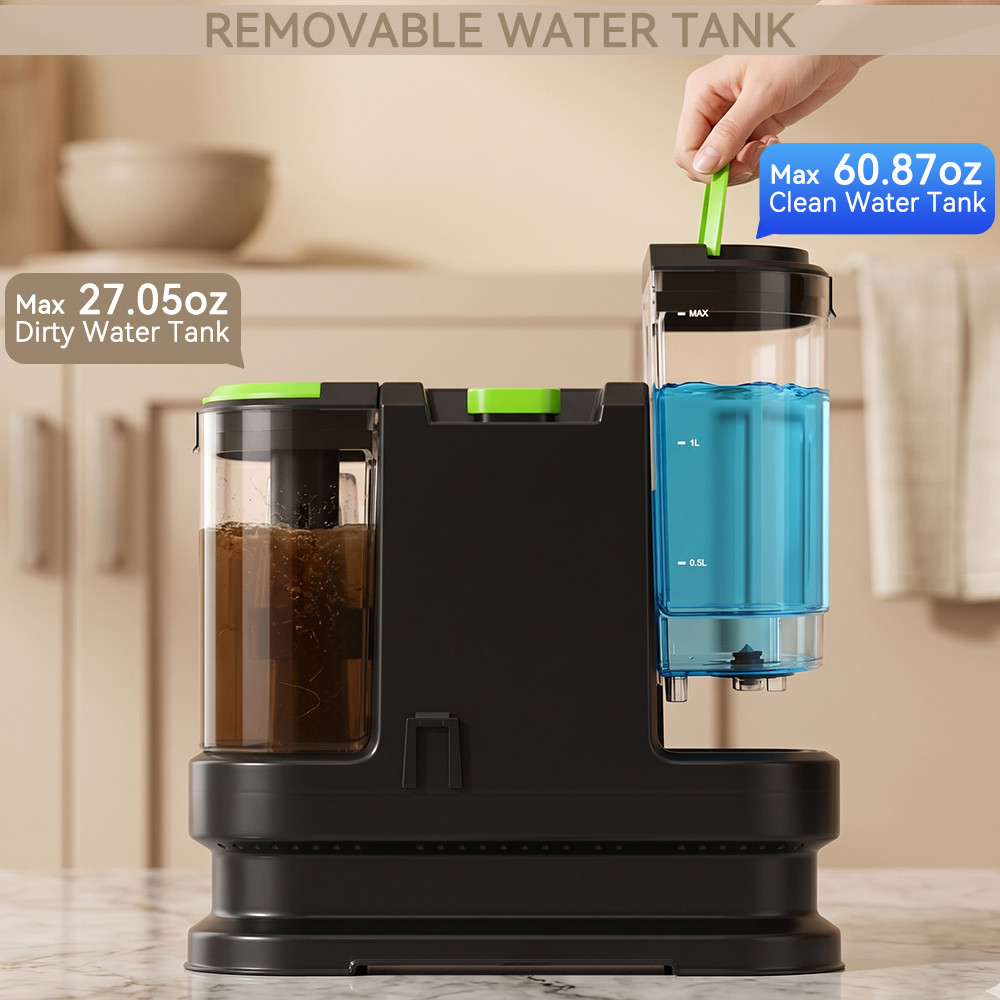 Portable Carpet Cleaner Machine Dual-Water Tank 16Kpa Upholstery Cleaner