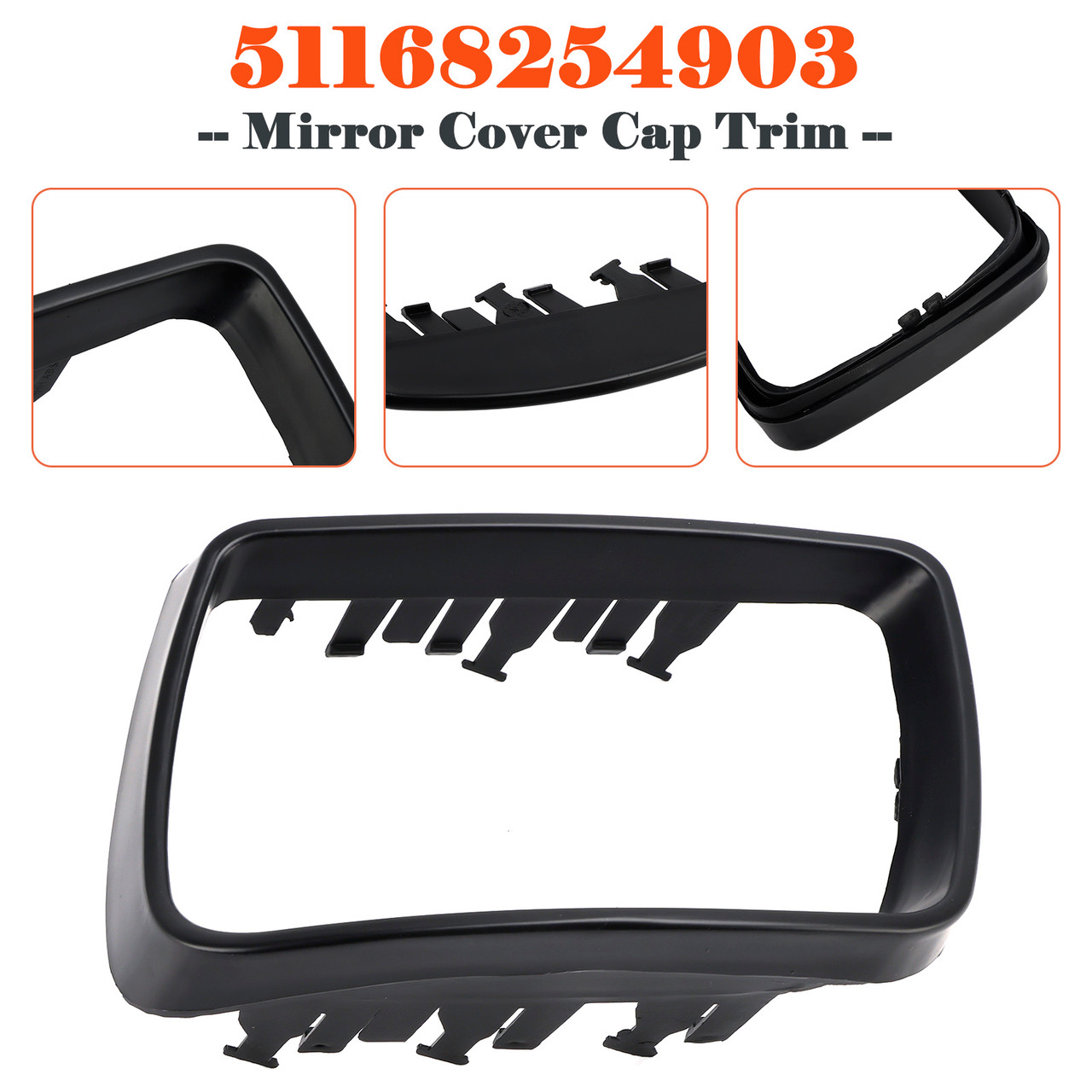 Door Mirror Cover Cap Trim Ring Left Side for BMW X5 E53 2000-2006 51168254903