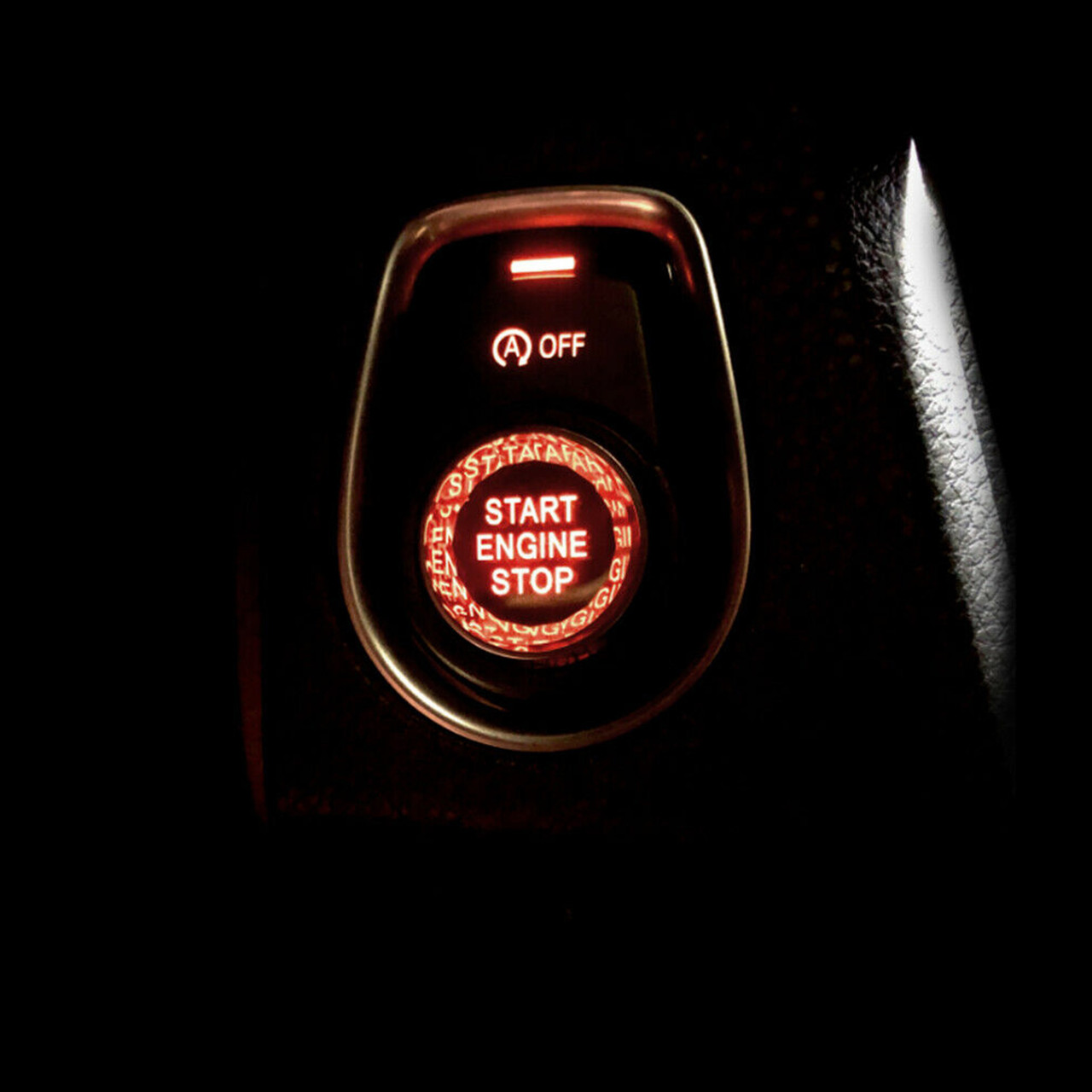 Black Engine Start Stop Switch Button Cover For BMW F Chassis F30 F10 Crystal