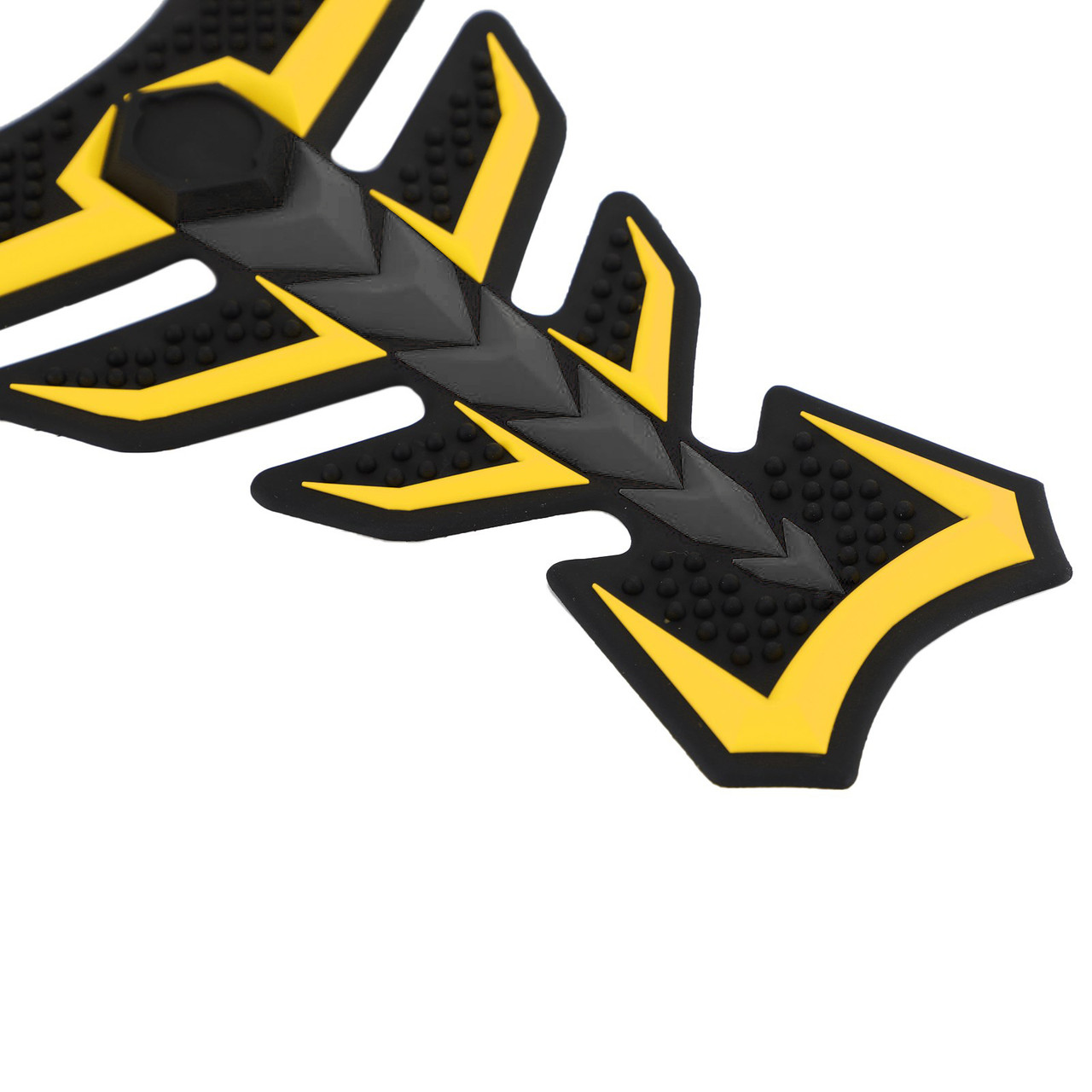 3D Rubber Universal Motorcycle Fuel Gas Tank Pad Protector Decal Sticker Yellow