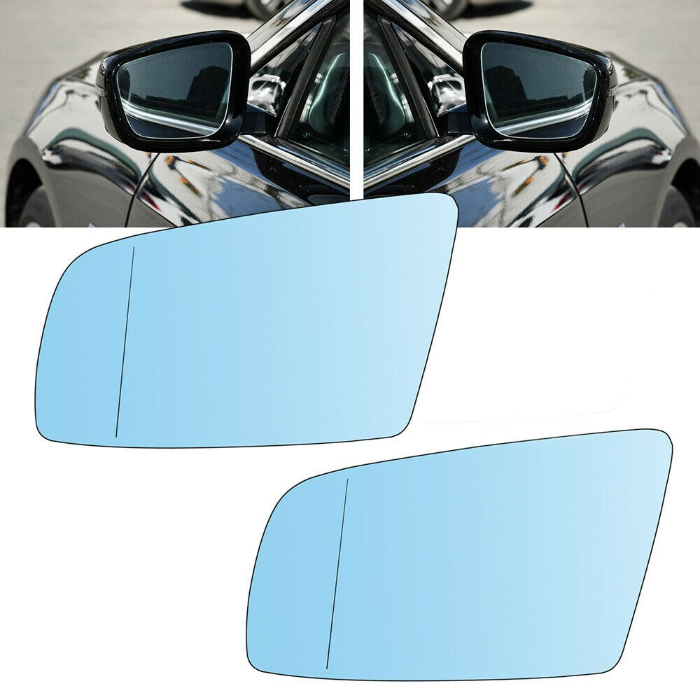 Left +Right Side Heated Blue Door Mirrors Glasses For BMW 5-series E60 2003-2009