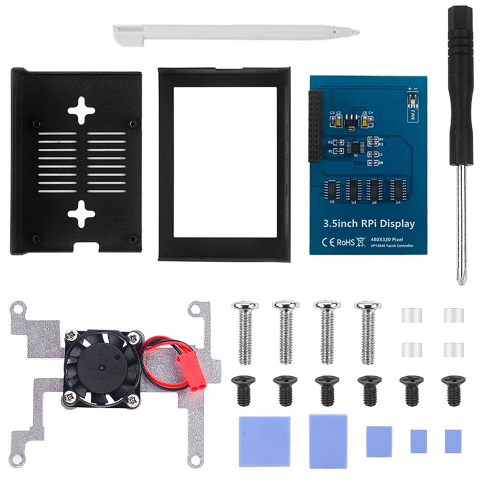 Aluminum Alloy 3.5 inch Display Case with LCD Screen Fit for Raspberry Pi 4B