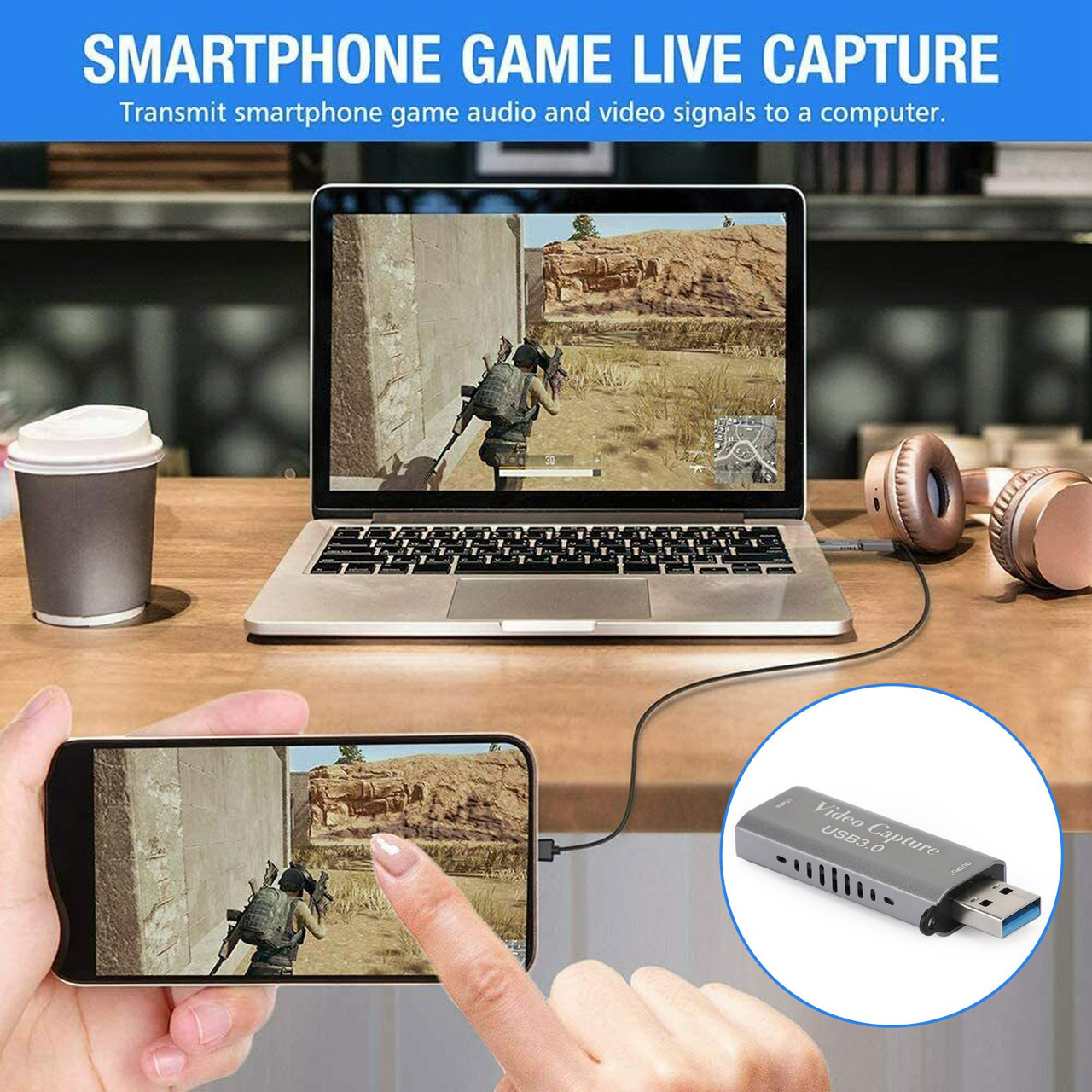 4K 1080P HD to USB 3.0 Video Capture Card Game Capture Device Live Streaming