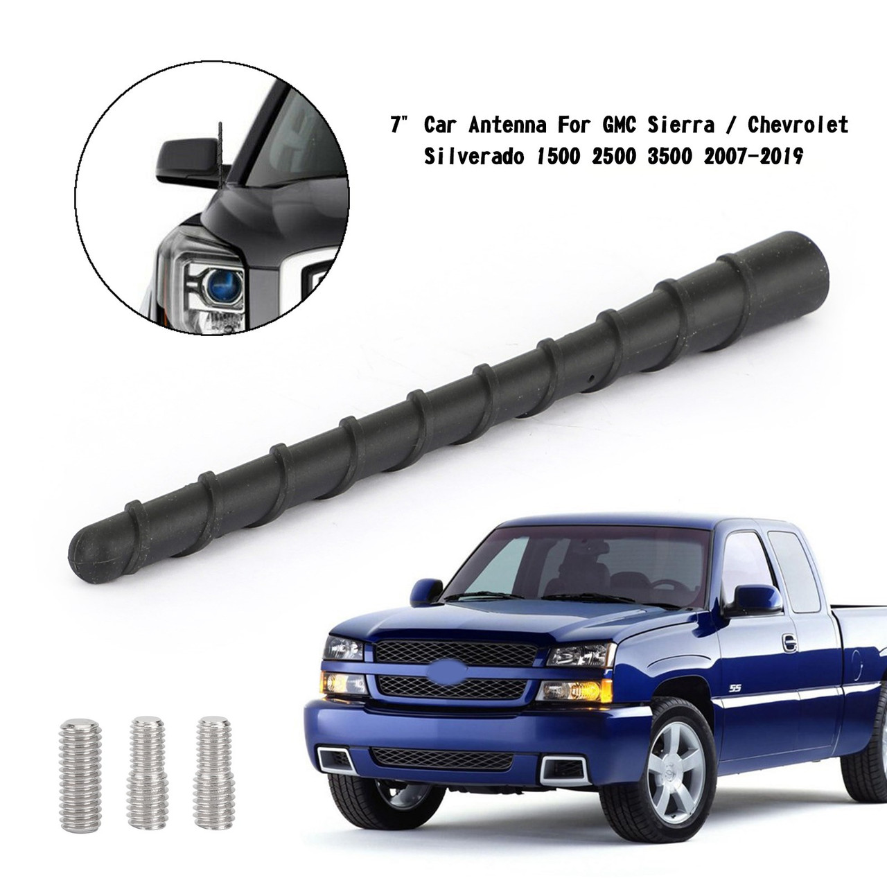 7" Car Antenna For GMC Sierra / Chevr Silverado 1500 2500 3500 2007-2019