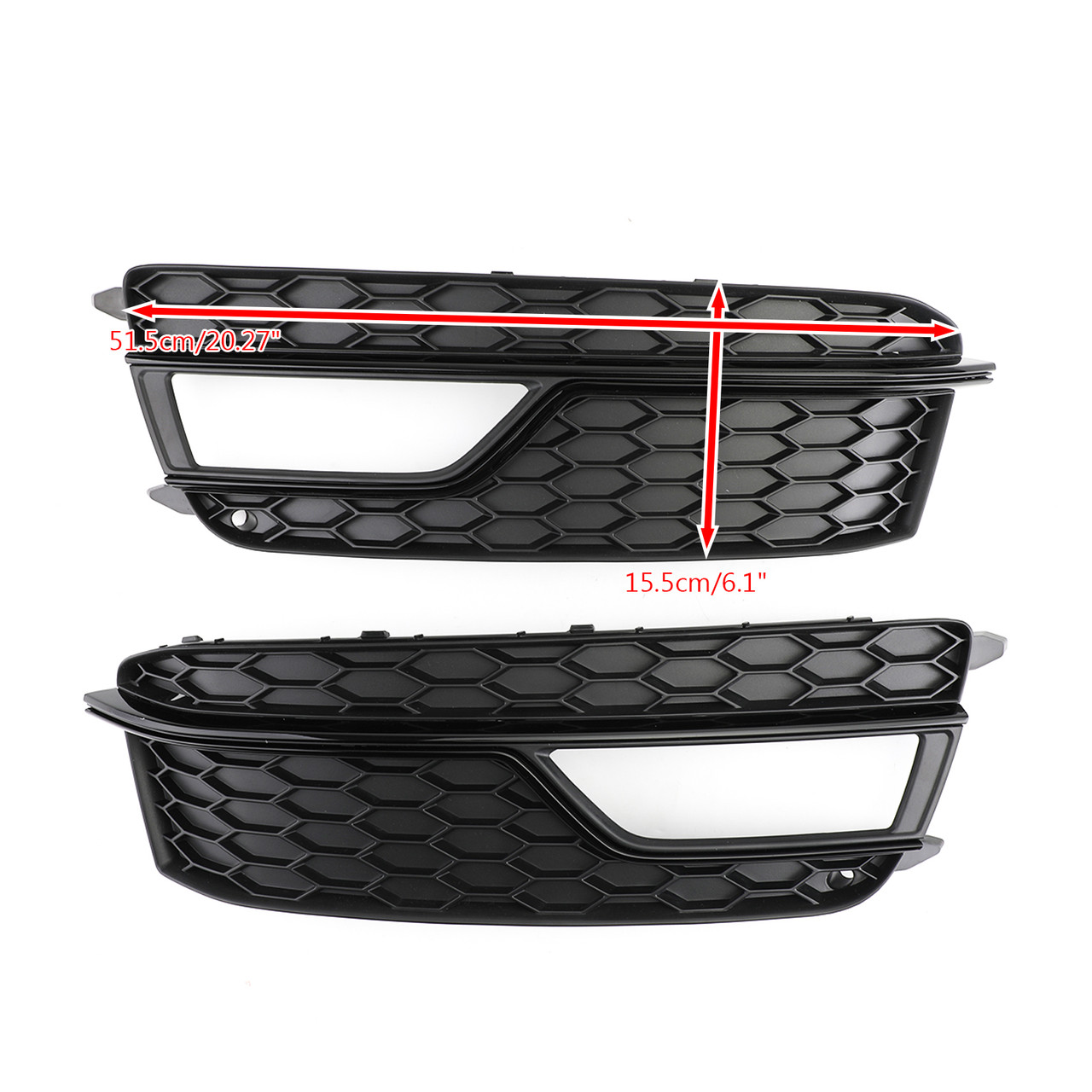 Pair Front Fog Lamp Black Trim Grills Grill Fit AUDI A5 S-Line S5 2013-2016