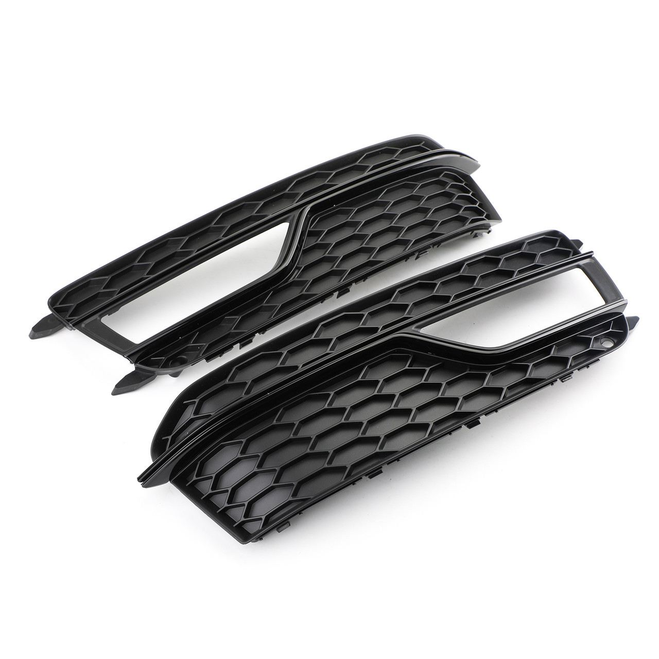 Pair Front Fog Lamp Black Trim Grills Grill Fit AUDI A5 S-Line S5 2013-2016