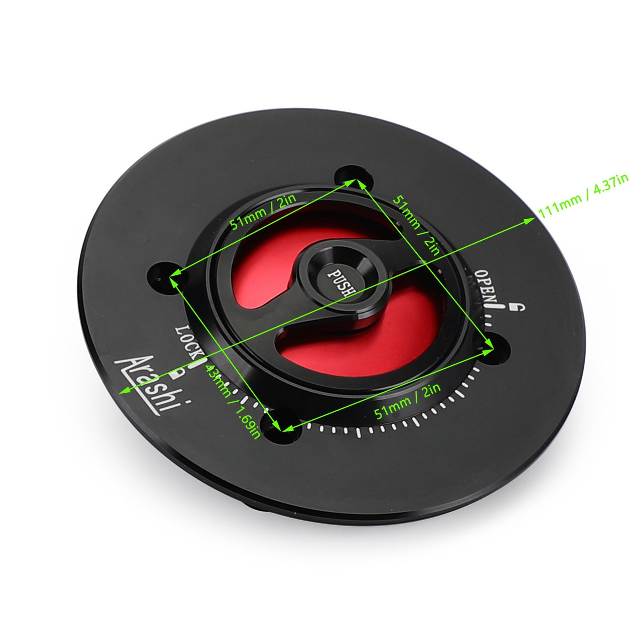 Quick Release Fuel Gas Cap Red For Kawasaki Ninja 400 650 ZX-6R 2019-2022