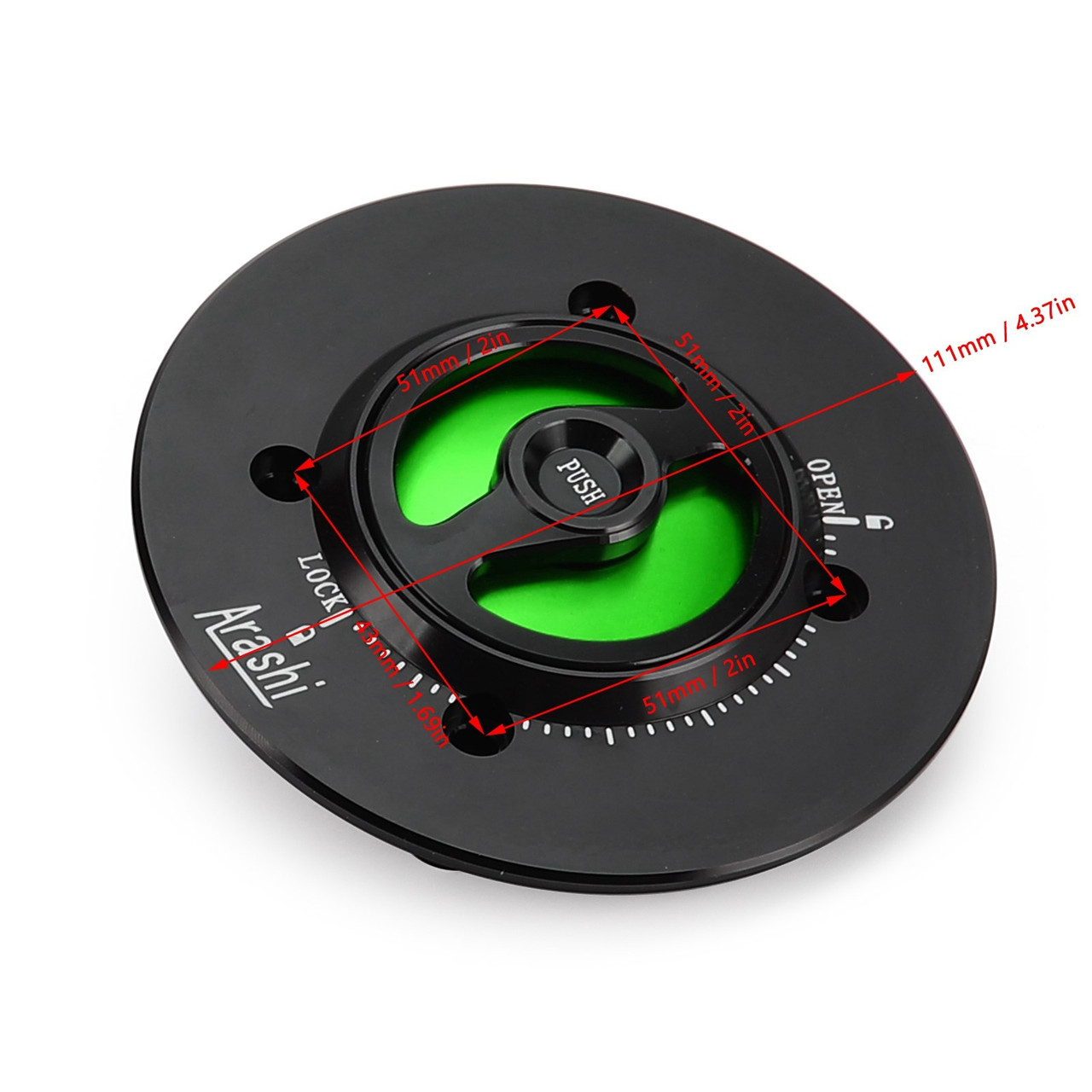 Quick Release Fuel Gas Cap Green For Kawasaki Ninja 400 650 ZX-6R 2019-2022