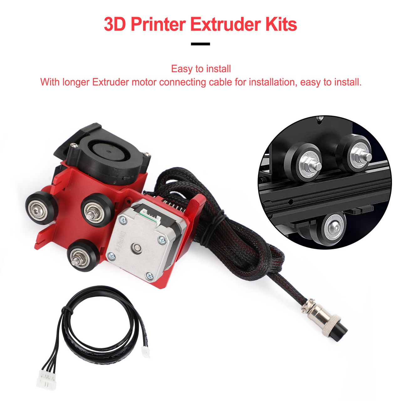 12V 3D Printer MK8 Direct Drive Hotend Pulley Turbo Fan Extruder for CR-10 S4 S5