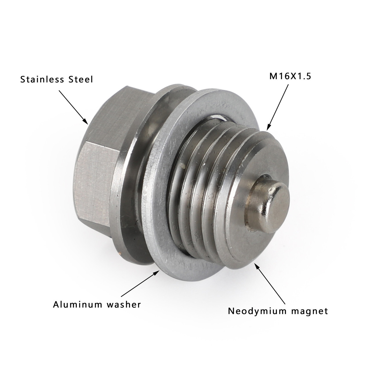 M16X1.5MM Stainless Steel Car Oil Drain Plug with Neodymium Magnet Universal