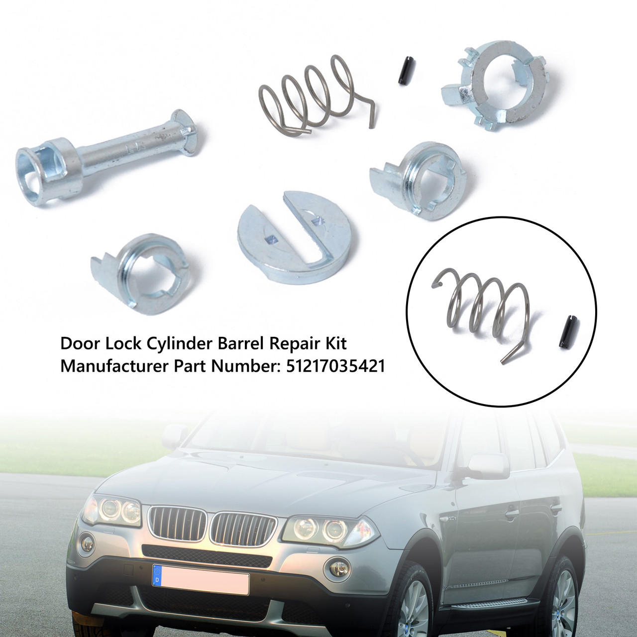 L/R Door Lock Cylinder Barrel Repair Kit 51217035421 For BMW X3 E83 X5 E53