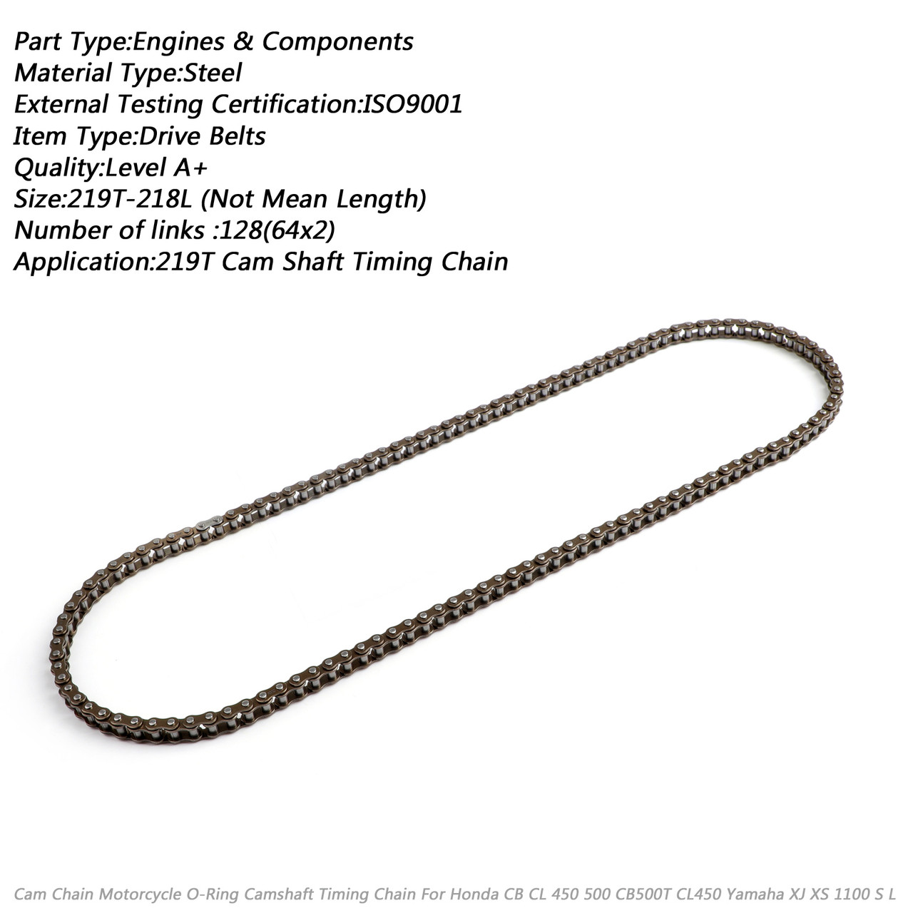 Timing Cam Chain 219T-128L For Honda Cb450 Cl450 Cb500T 1966-78 14401-283-003