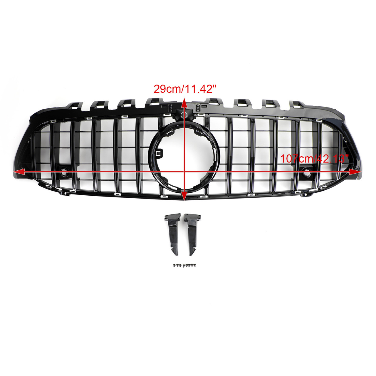 GT Style Front Bumper Grille Grill Fit Mercedes Benz A-Class W177 2019-2023