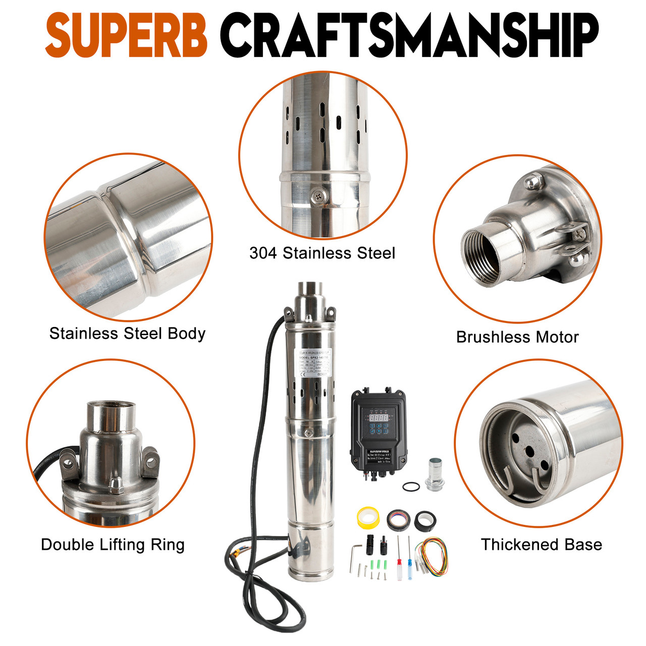 3" 48V 750W MPPT Screw Solar Bore Pump Submersible Deep Well Hole Steel

3" 48V 750W Deep Well Solar Submersible Bore Hole Water Pump Head 140M