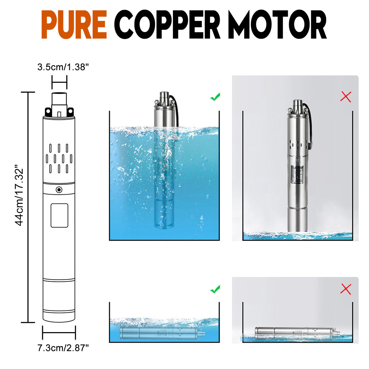 3" 48V 750W MPPT Screw Solar Bore Pump Submersible Deep Well Hole Steel

3" 48V 750W Deep Well Solar Submersible Bore Hole Water Pump Head 140M