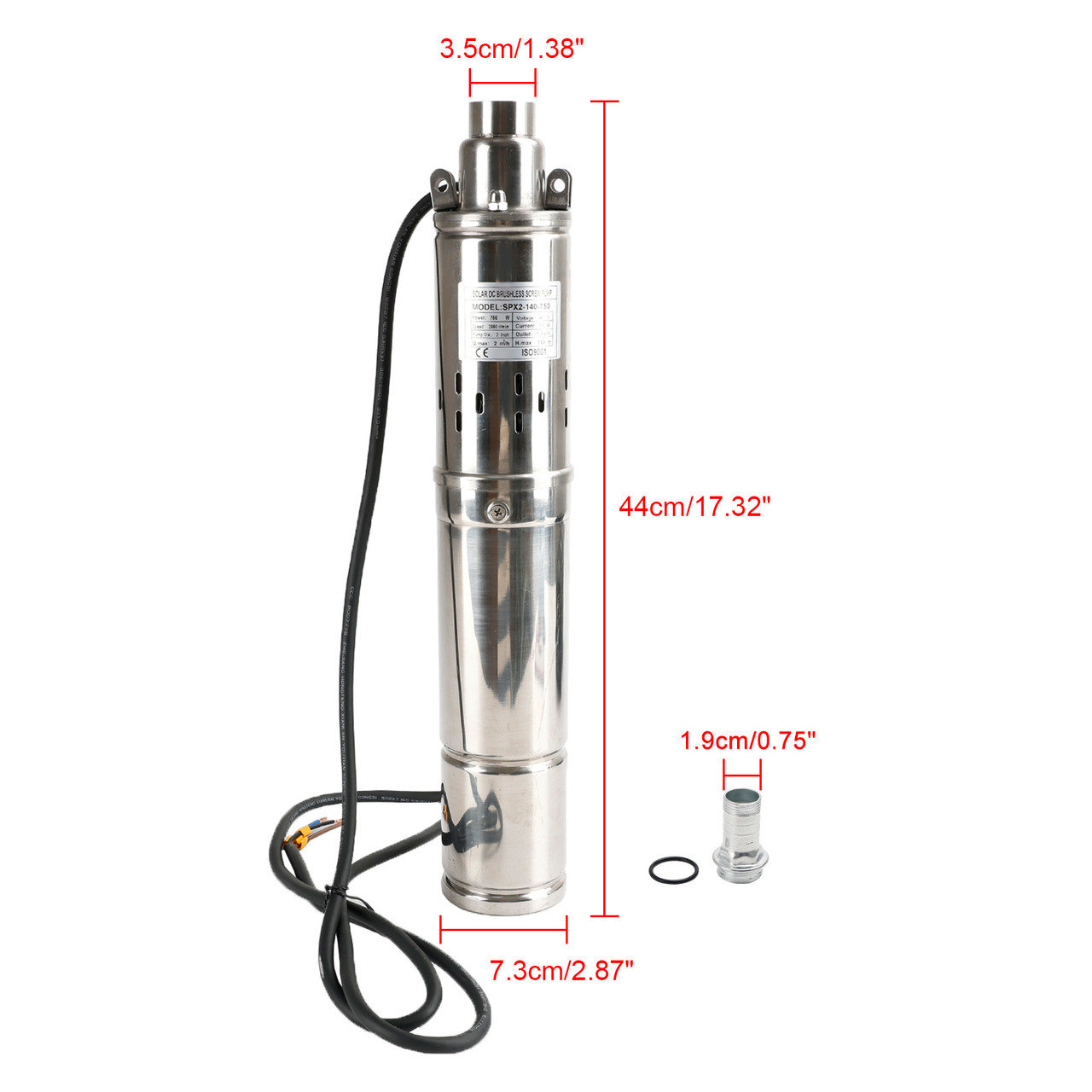 3" 48V 750W MPPT Screw Solar Bore Pump Submersible Deep Well Hole Steel

3" 48V 750W Deep Well Solar Submersible Bore Hole Water Pump Head 140M