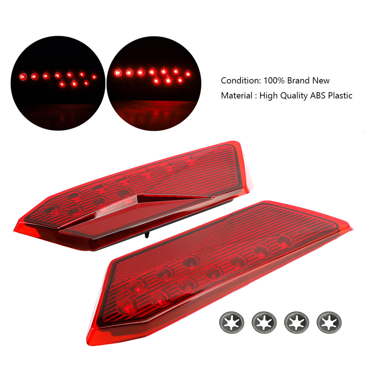 2412341 2412342 LED Tail Lights For Polaris RZR Turbo 1000 XP 900 S 2014-2019 Red
