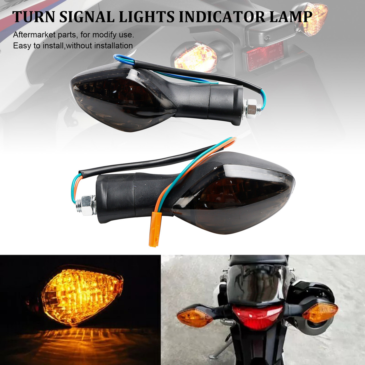 Turn Signal Lights Indicator Lamp For Honda CBR500 CBR650F CTX700 MSX125 Smoke