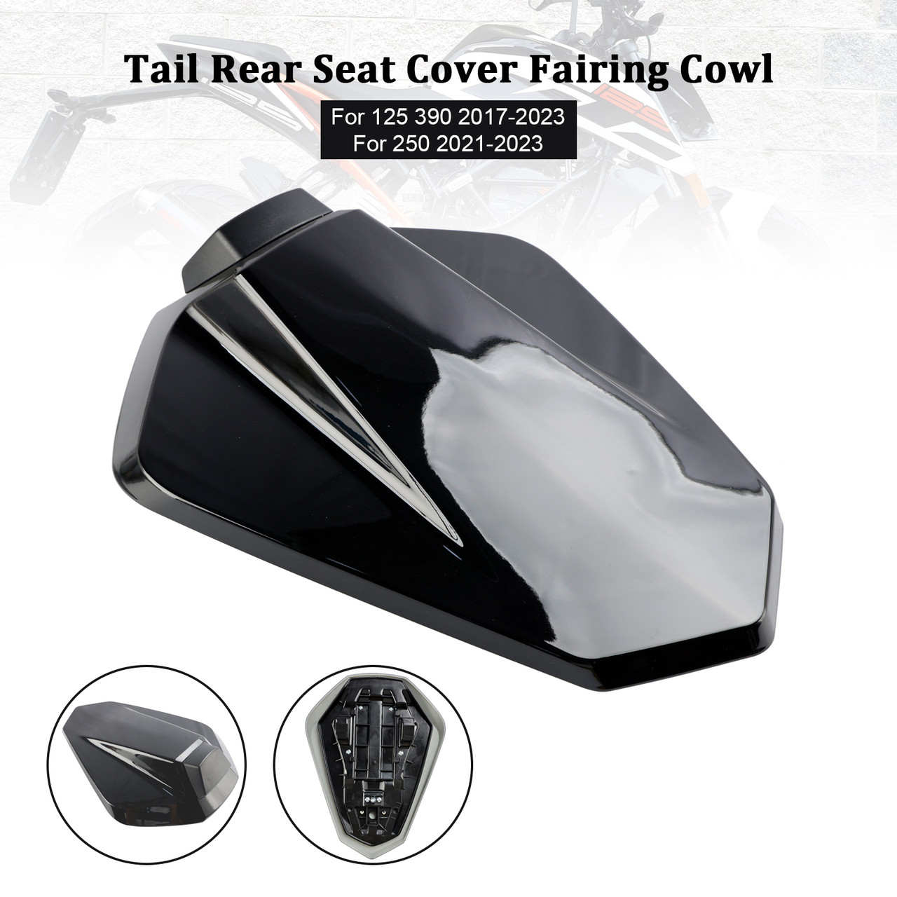Tail Rear Seat Cover Fairing Cowl For 125 250 390 Duke 2017-2023 Black