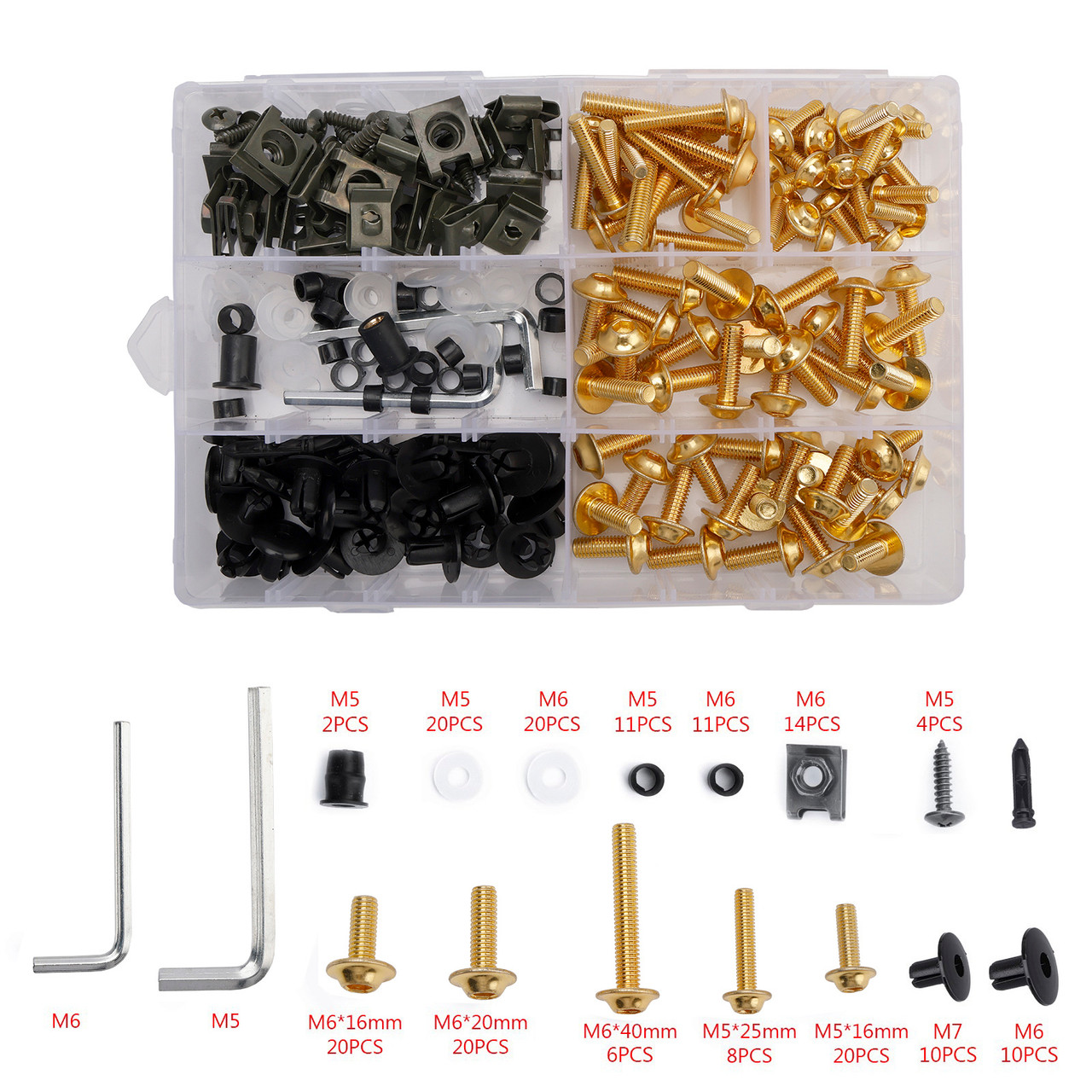 Fairing Bolts Screws Bodywork Kit For Yamaha YZF R6 R1 R3 R25 FZ07 FZ09 Gold