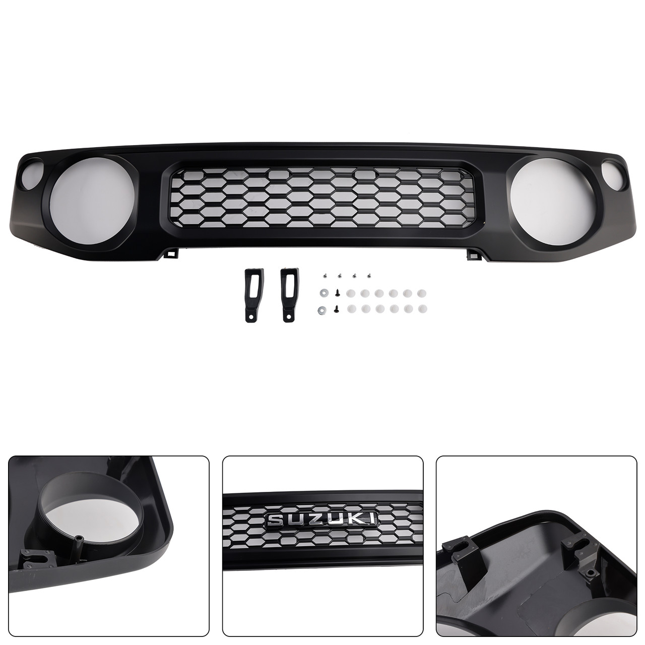 Black Honeycomb Front Bumper Grille Grill Fit Suzuki Jimny JB74 2019-2023