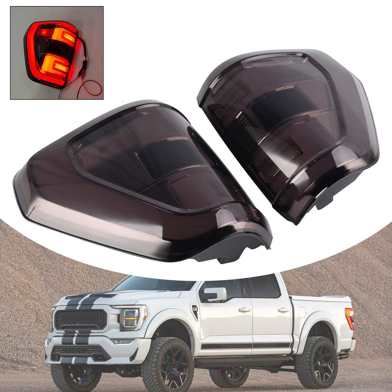 Left & Right Tail Light  Incandescent Upgrade Raptor LED For Ford F150 21-24