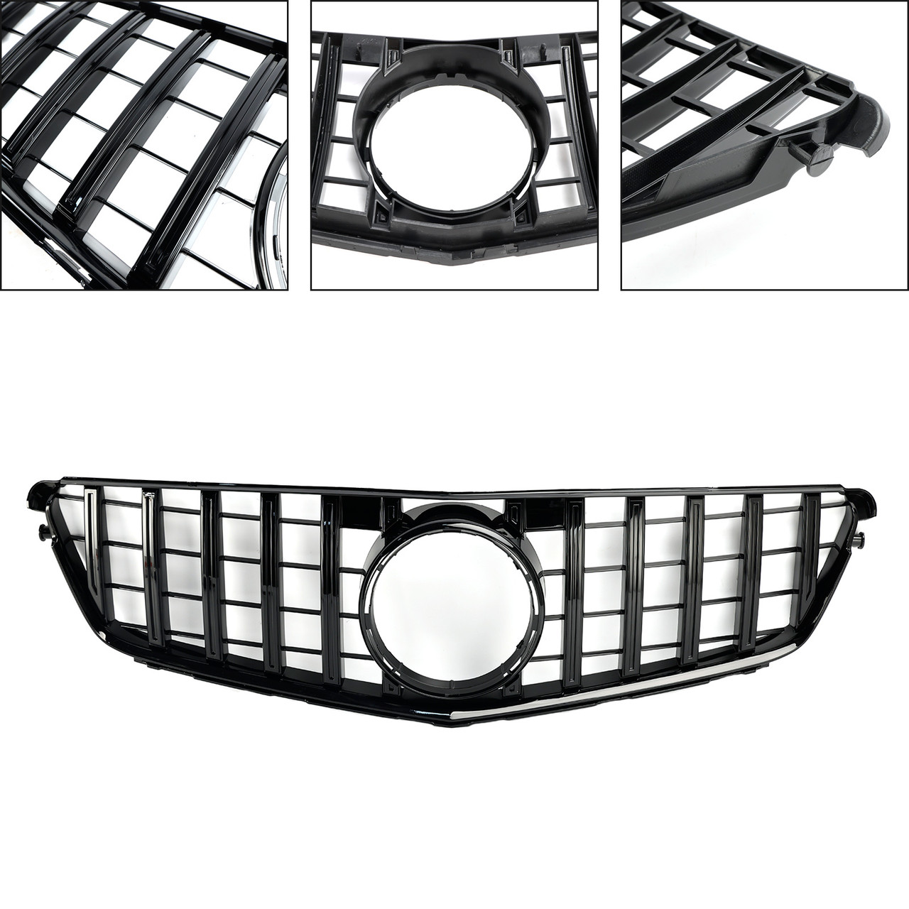 GT Style Front Bumper Grille Grill Fit Benz C-Class W204 C300 C350 2008-2014
