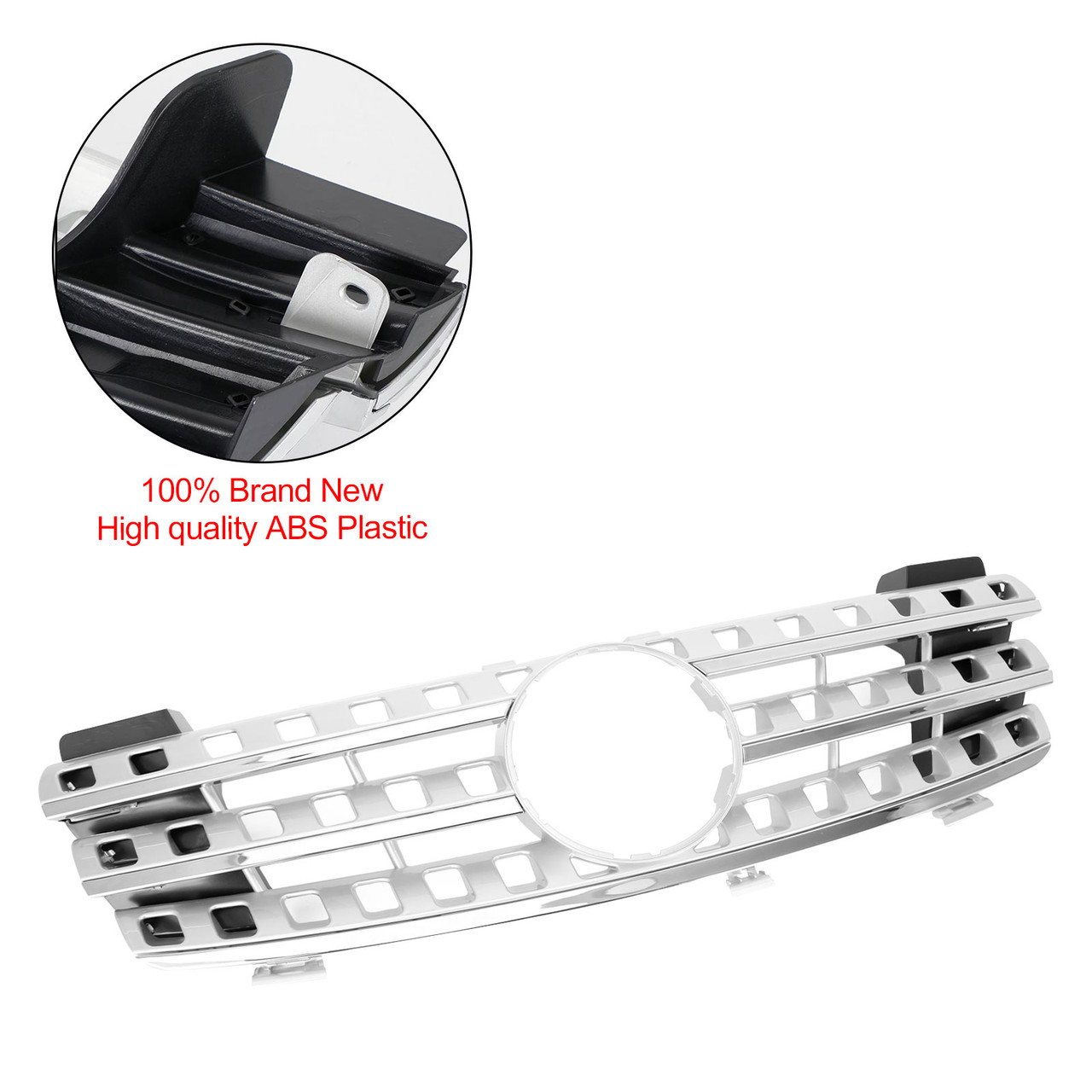 Front Grille Grill Fit Mercedes-Benz ML-Class W164 2005-2008 Chrome