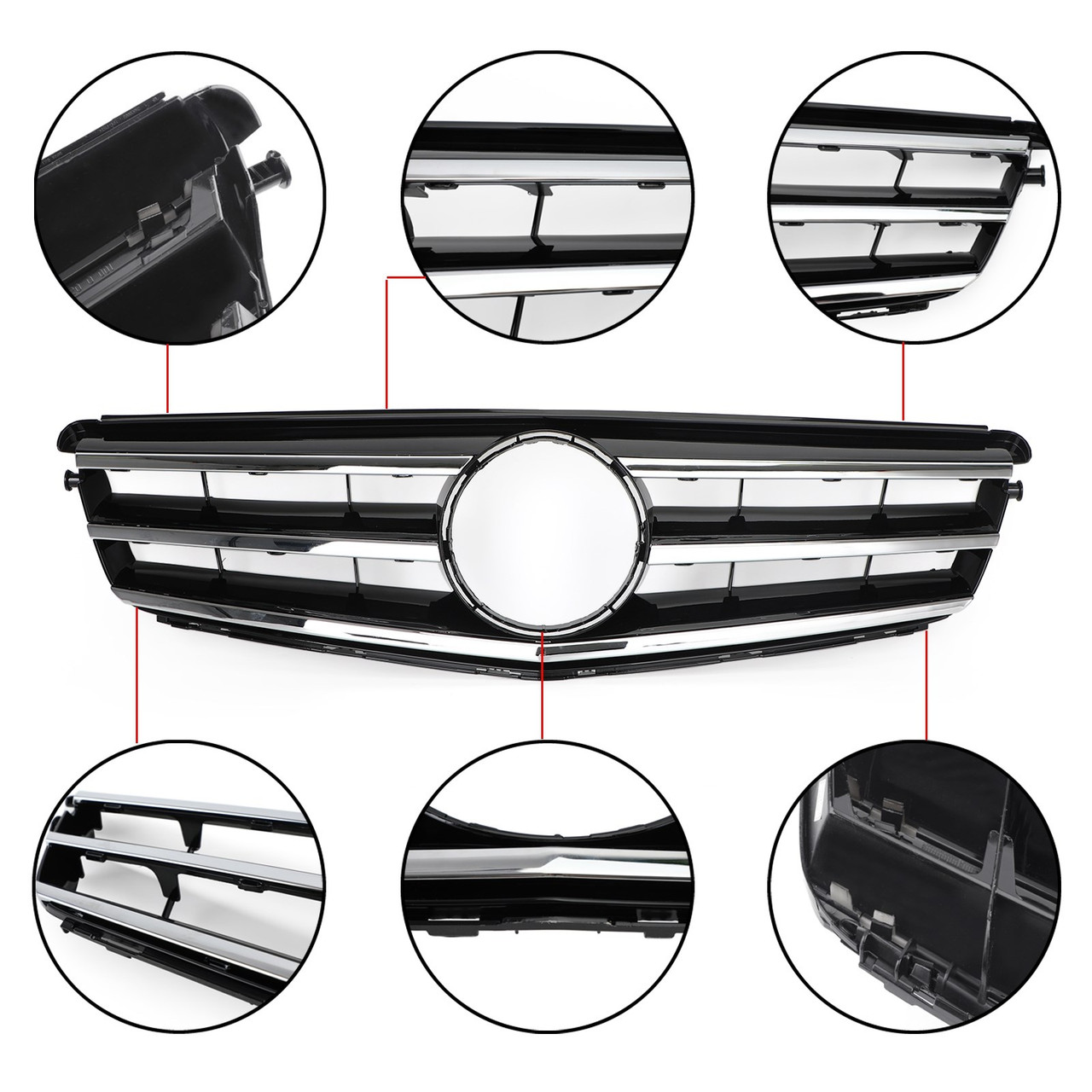 Front Grill Grille Fit Mercedes Benz C Class W204 C300 C350 2008-2014