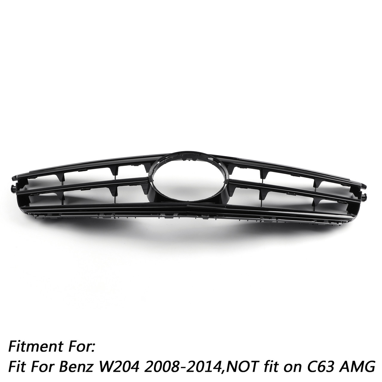 Black Front Grill Grille Fit Mercedes Benz C Class W204 C300 C350 2008-2014