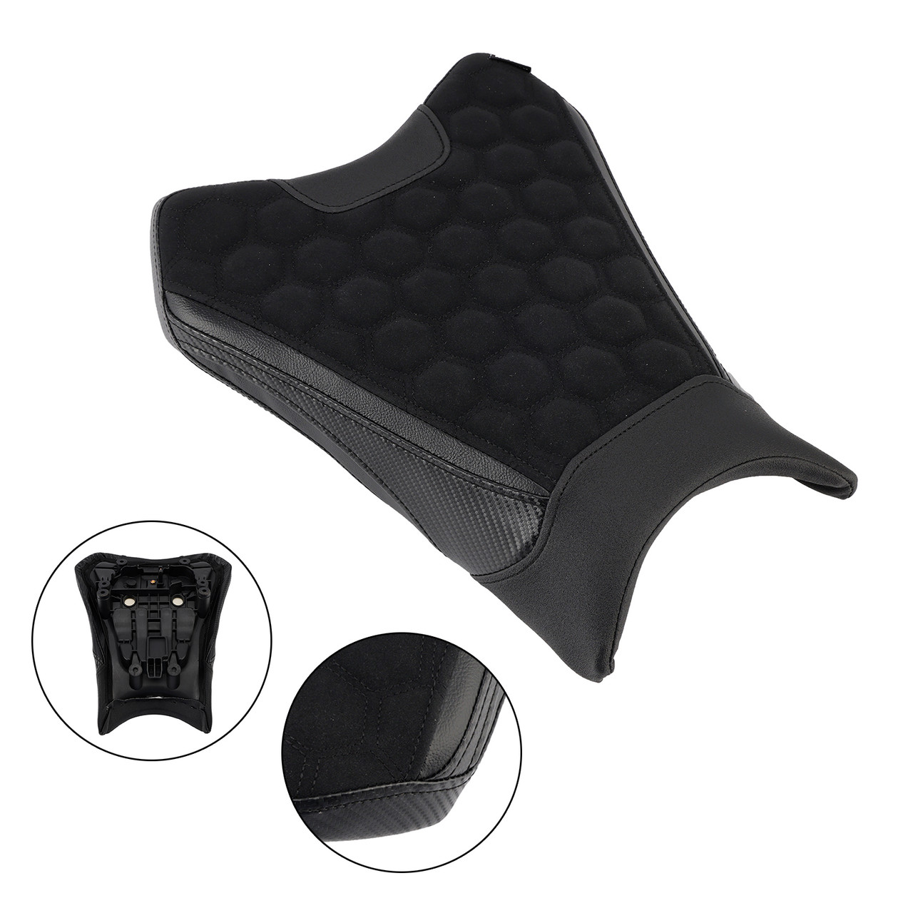 Front Raider Seat Driver Cushion Pu Fit Blacka For Kawasaki Ninja Zx-6R 19-25